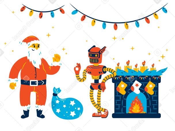 Santa is here Illustration in PNG, SVG