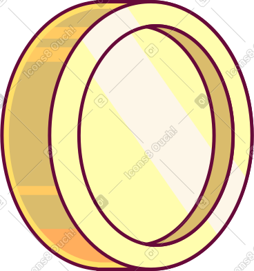 Yellow round coin PNG, SVG