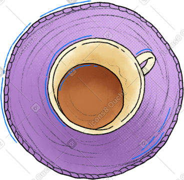 Cup on knitted purple stand PNG, SVG