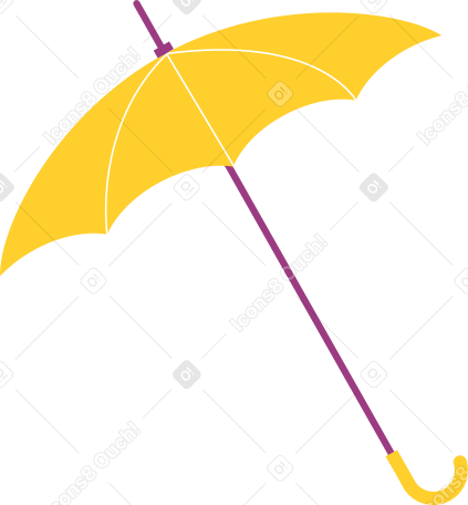 yellow umbrella cane PNG, SVG