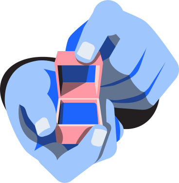 Hands holding the ring box PNG, SVG
