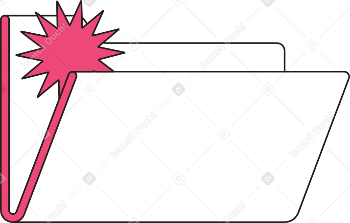 the folder marked with a star Illustration in PNG, SVG