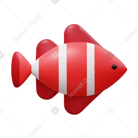 3D clown fish Illustration in PNG, SVG