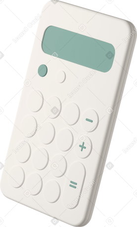 3D side view of white calculator  PNG, SVG