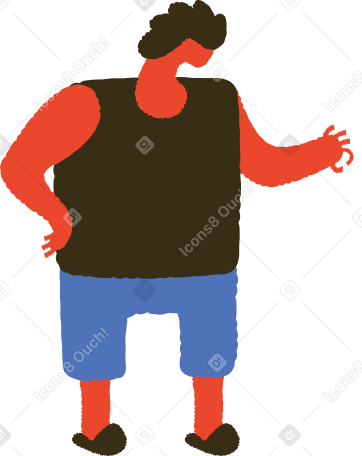 man with red skin holding something PNG, SVG