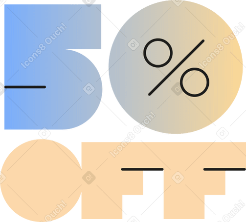 fifty percent off Illustration in PNG, SVG