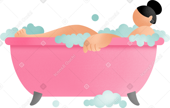 young woman in bath PNG、SVG