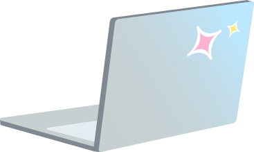 Laptop with star stickers PNG, SVG
