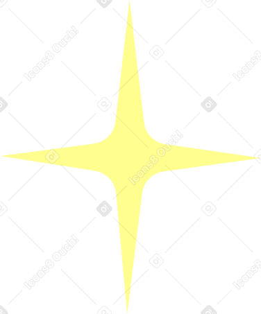 big yellow four point star Illustration in PNG, SVG