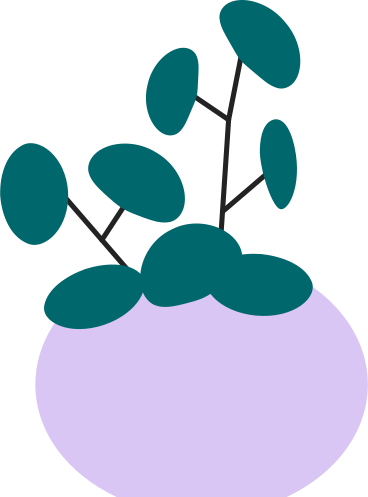 flower with round leaves in a pot PNG, SVG