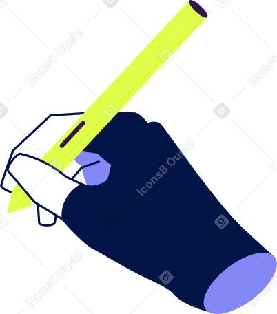 Hand in fingerlosem handschuh mit einem stift PNG, SVG