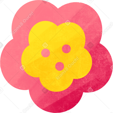 pink yellow ornamental flower Illustration in PNG, SVG
