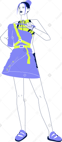 woman trying on a dress PNG, SVG