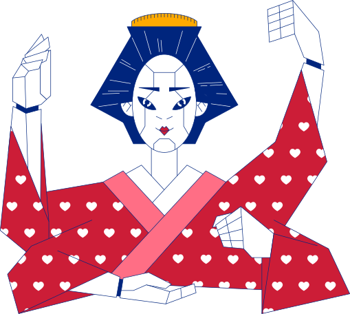 geisha Illustration in PNG, SVG