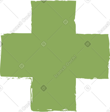 Dark green cross PNG, SVG