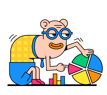 Business statistics and data analysis animated illustration in GIF, Lottie (JSON), AE