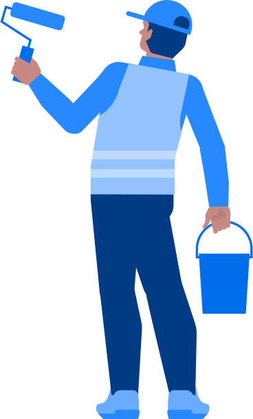 man with paint and roller PNG, SVG
