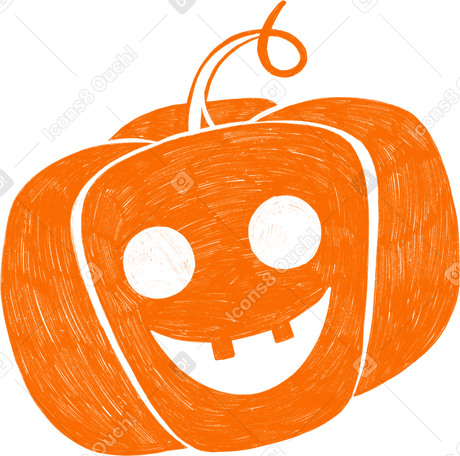 orange pumpkin with a cheerful look for halloween в PNG, SVG