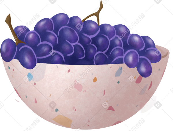 bowl of grapes PNG, SVG