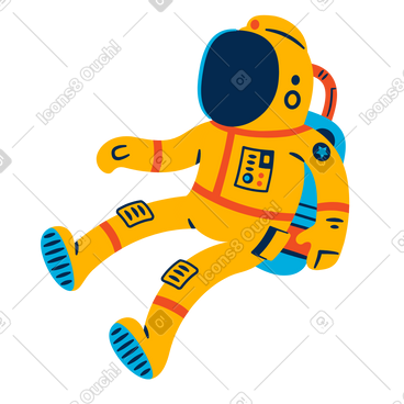 Astronaut animated illustration in GIF, Lottie (JSON), AE