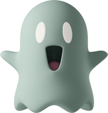 happy green ghost PNG, SVG