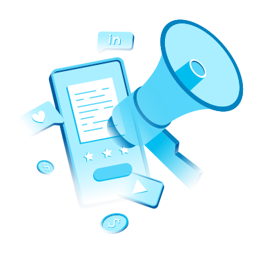 Online/digital marketing on phone  PNG, SVG