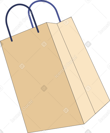 Ilustração animada de saco de papel em GIF, Lottie (JSON), AE