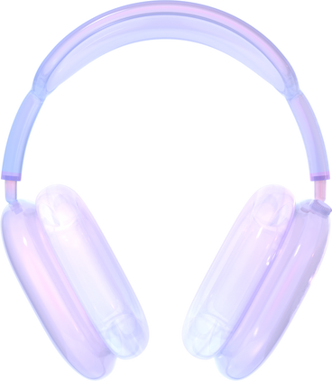 purple glass headphones PNG, SVG