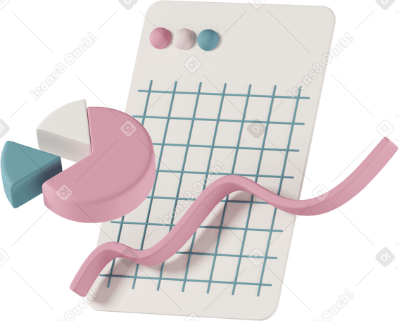 3D chart and statistics Illustration in PNG, SVG
