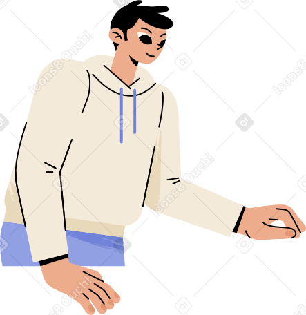 man is standing leaning on his hand PNG, SVG