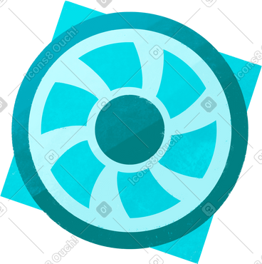 Blue laptop fan PNG, SVG