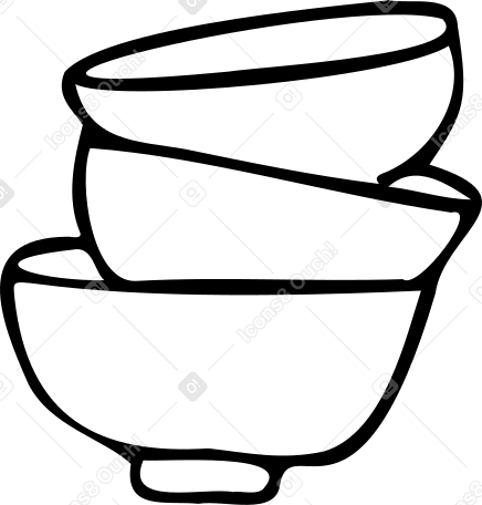 three bowls stacked on top of each other PNG, SVG