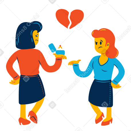 Failed marriage proposal Illustration in PNG, SVG