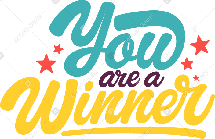 lettering you are a winner Illustration in PNG, SVG