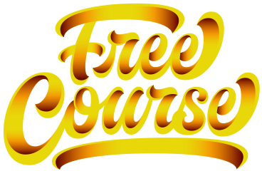 lettering free course with gradient shadow text PNG, SVG