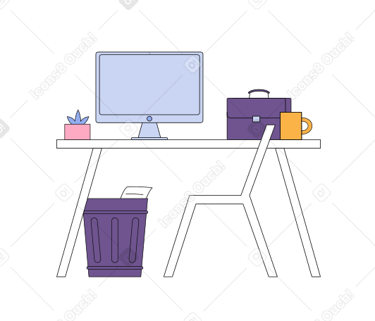 Office desk Illustration in PNG, SVG