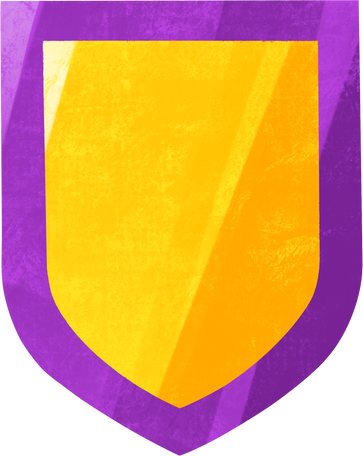 purple yellow shield Illustration in PNG, SVG