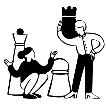 Menschen diskutieren beim schachspielen über strategie PNG, SVG