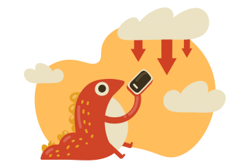 Ящерица с загрузкой смартфона из облака в PNG, SVG