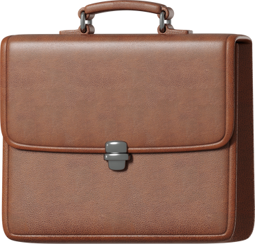 brown leather briefcase PNG, SVG