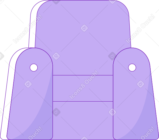 purple upholstered chair Illustration in PNG, SVG