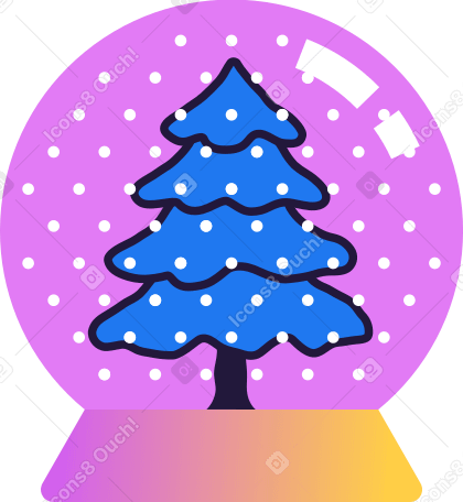 snow globe with christmas tree в PNG, SVG