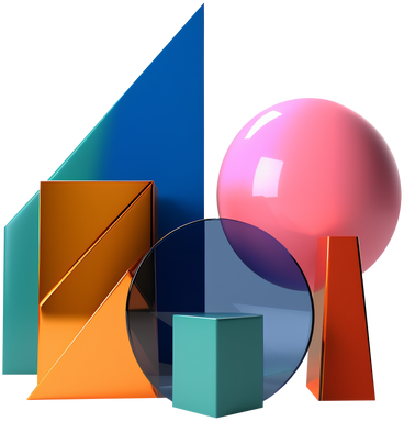 Farbenfrohe abstrakte komposition mit geometrischen formen PNG, SVG