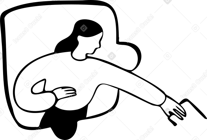 woman in a puzzle piece taking a document PNG, SVG
