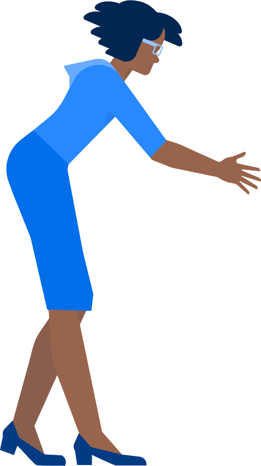 woman leaning forward Illustration in PNG, SVG