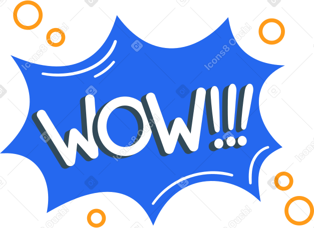 wow Illustration in PNG, SVG