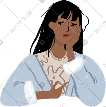 Tired girl in pajamas PNG, SVG