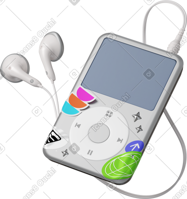 Ipod with stickers PNG, SVG