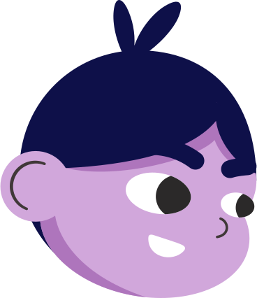joyful purple head of a man PNG, SVG