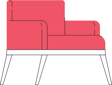 red comfy chair PNG, SVG